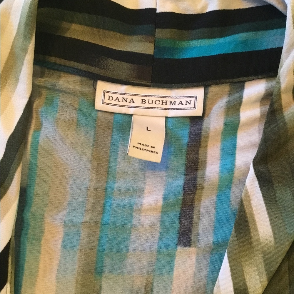 Dana Buchman Teal and Black Sleeveless Blouse Size Large - Picture 3 of 3